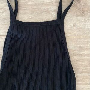 Ribbed Black Reformation mini dress